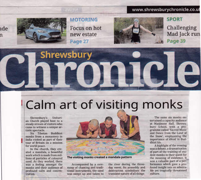 20191114 shrewsbury chronicle monks of tibet